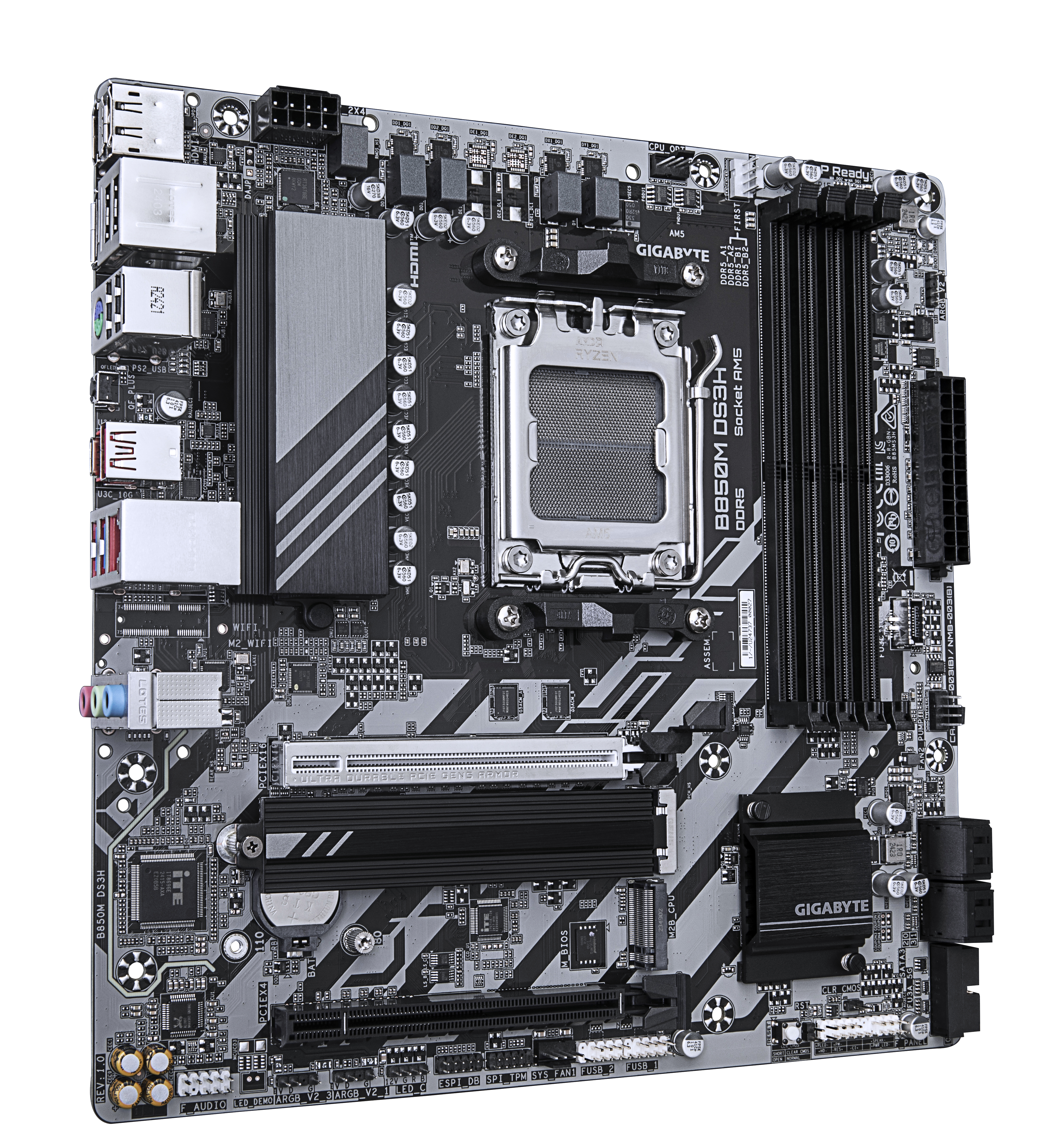 Bekijk afbeelding 3 van Gigabyte AM5 B850M DS3H - DDR5/2xM.2/2xDP/HDMI/mATX